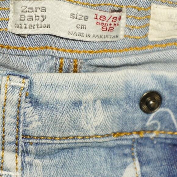 Zara Baby Boys Light Denim Jeans Western Print Cactus Boots Lasso Size 18-24M - Picture 3 of 4